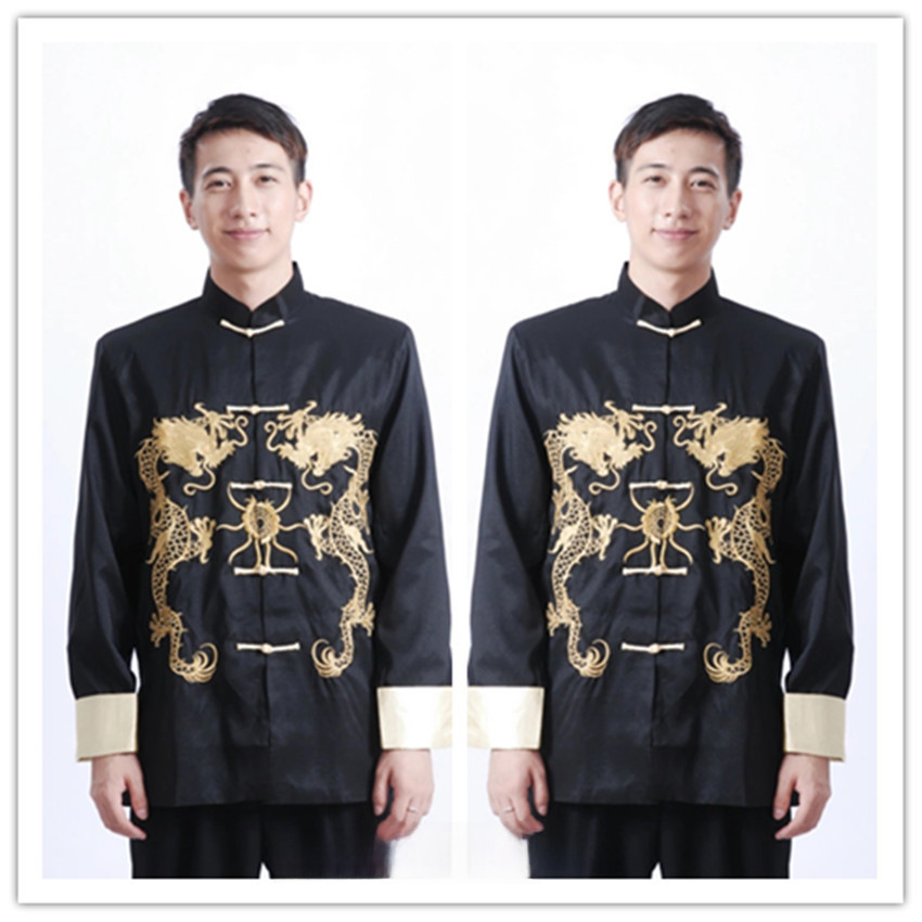 2025 Spring and Autumn New Dad Tang Suit Men's Shirt Suit Long Sleeve Middle-Aged and Elderly Tai Chi Suit Chinese Style Morning Exercise Wholesale