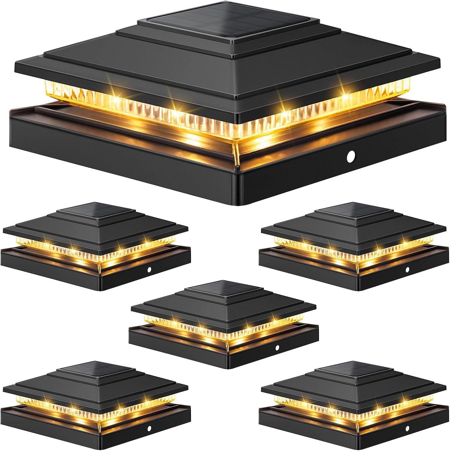 Outdoor solar column light 2 lighting modes 16 LED solar column cover lights suitable for deck fence