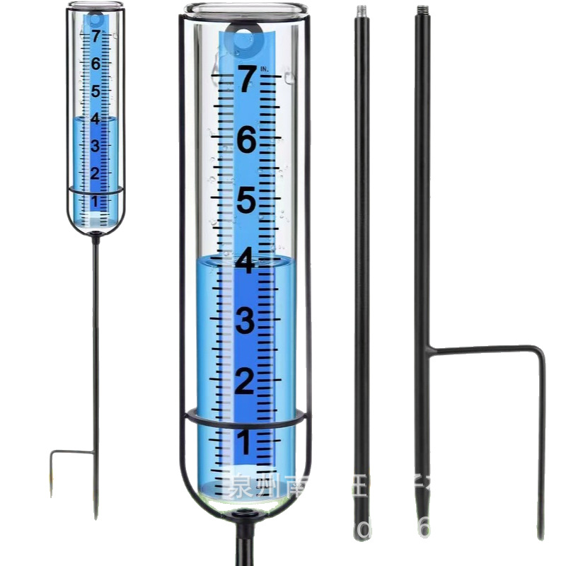 Outdoor Rain Meter with Iron Rod, Anti-Fall, Anti-Scratch, Anti-Scratch, Portable Outdoor Simple Digital Accurate