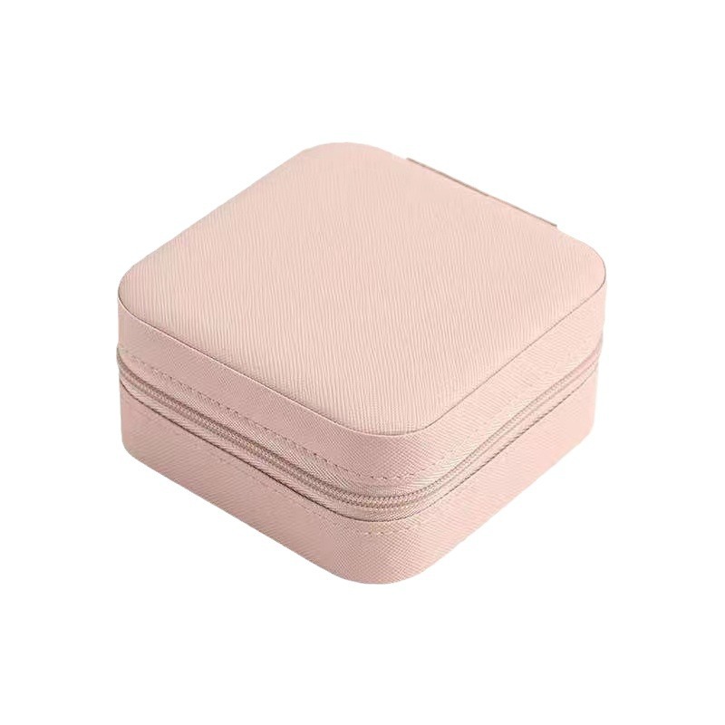 Spot Portable Jewelry Storage Box Zipper Flip Earrings Earrings Necklace Ring Jewelry Box Small Jewelry Box