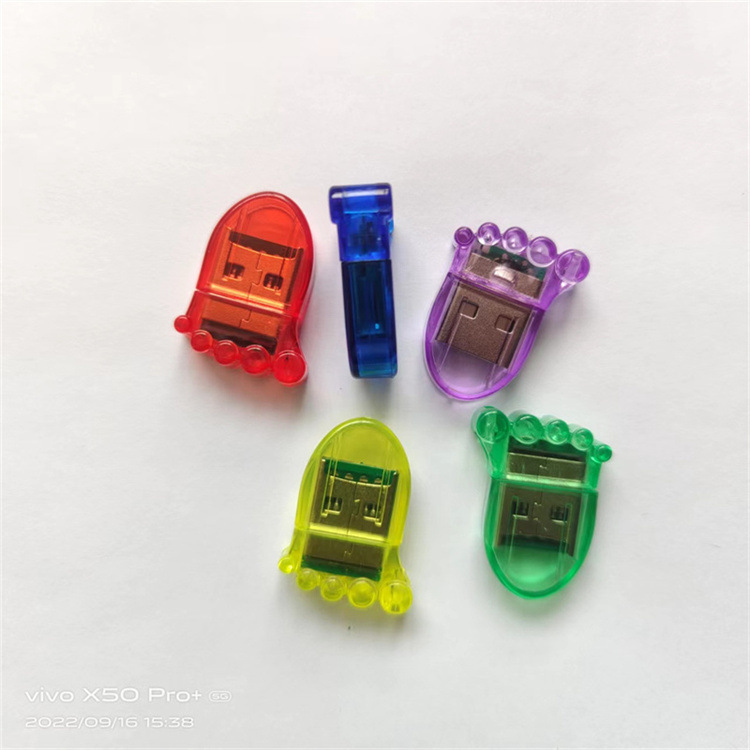 Factory wholesale transparent small feet card reader TF card/mobile phone memory card USB2.0 bird style card reader