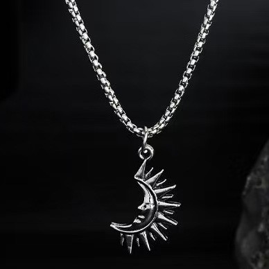 European and American Fashion Personality Cross-Border Hot-Selling Sun and Moon Asymmetric Personality Splicing Light Luxury Niche Sweater Necklace Accessories for Women