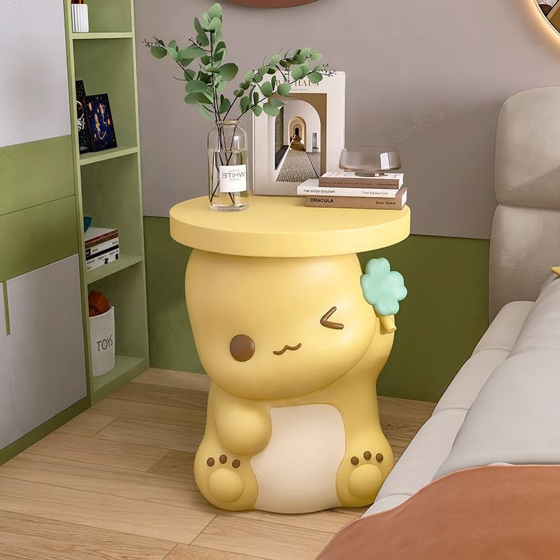 Creative Little Milk Dragon Children's Bedside Table Movable Small Coffee Table Super Cute Cartoon Animal Side Table Floor-Standing Home Decoration