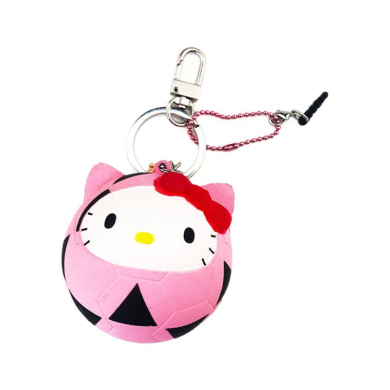 Customized Pu Polyurethane Sponge Foam Cute Cat Expression High Elasticity Decompression Vent Ball Keychain Pendant