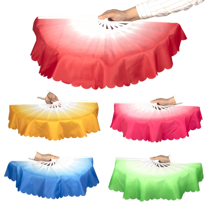 Children's Adult Dance Fan Gradient Magnolia Fan Colorful Cloud Fan Square Dance Yangko Dance Fan Plastic Wholesale