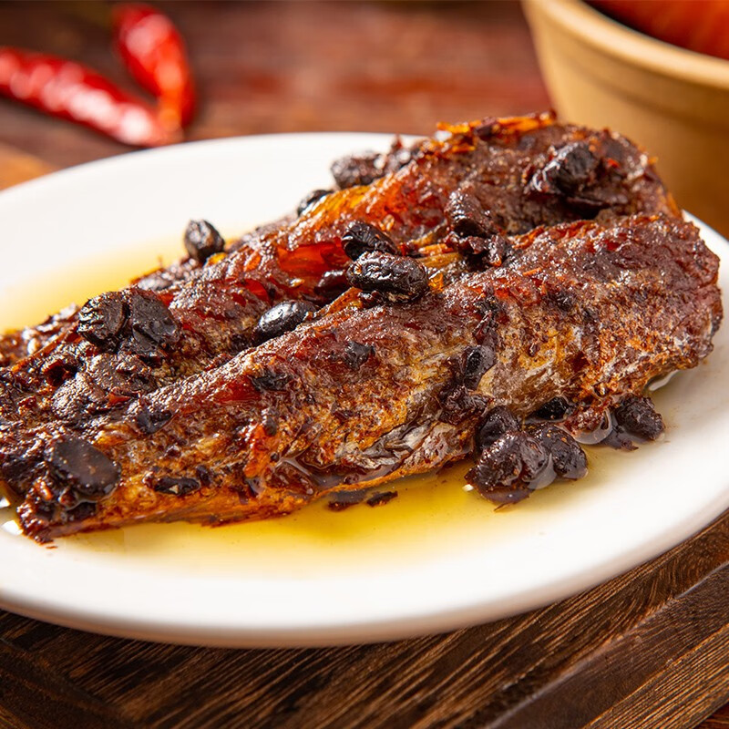 Veteran [Pearl River Bridge] Canned Douchi Dace Guangdong Specialty Instant Meal Porridge Vegetable Fish Office Outdoor