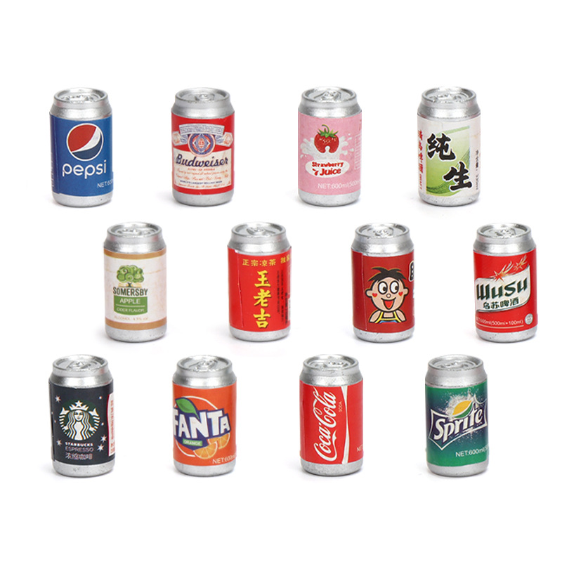 Simulation three-dimensional supermarket cans miniature food play children play house model toys diy decorative mini ornaments