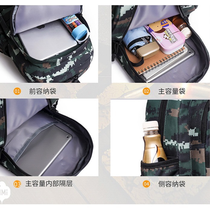 Summer Camp Expansion Kindergarten Primary School Students Backpack Outdoor Camouflage Children's Backpack Study Travel Bag