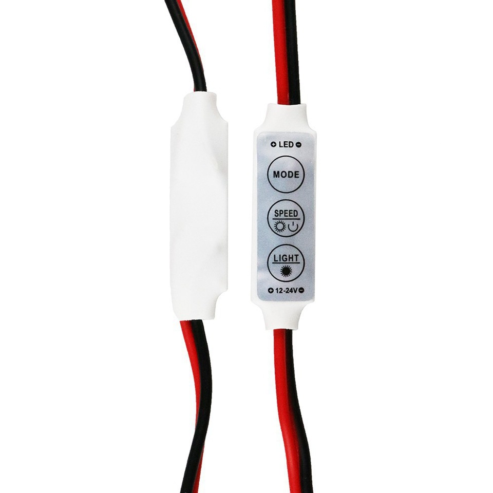 3-key mini monochrome flash controller led strip light string manual online dimmer 12-24V