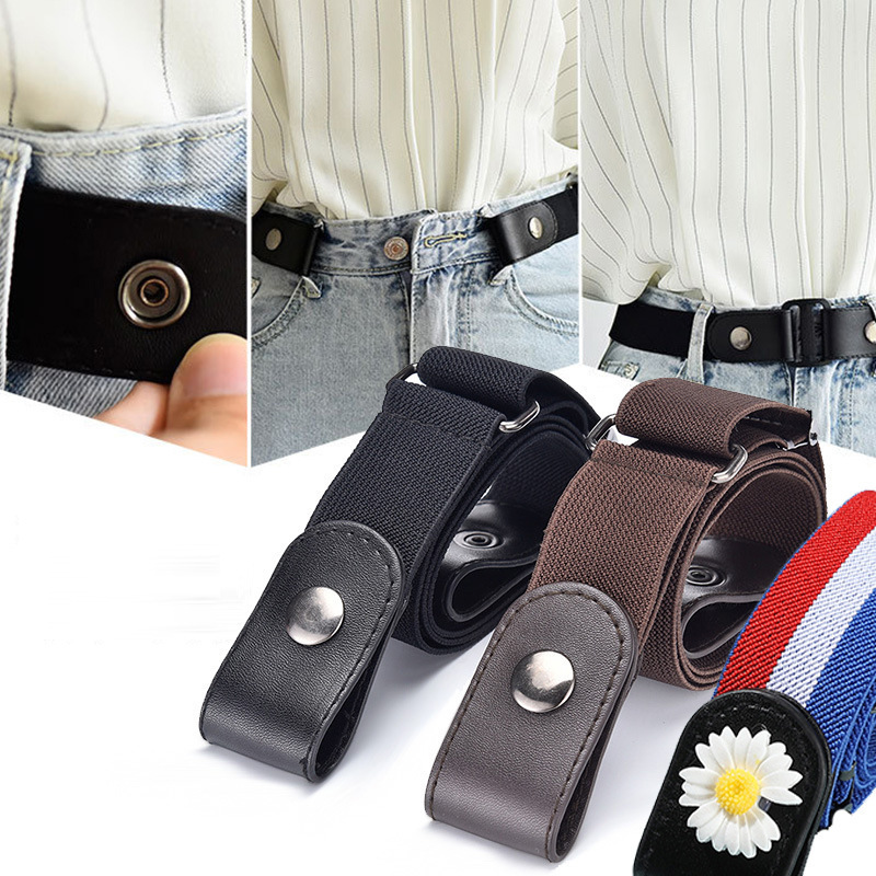 Lazy Traceless Belt Style Women's Summer Decorative Jeans Fashion Trendy Women's Elastic Invisible Belt