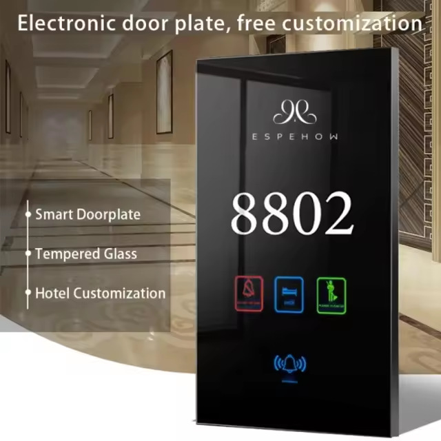 Hotel doorplate hotel apartment Club KTV box room number signboard led luminous touch electronic doorplate door Display