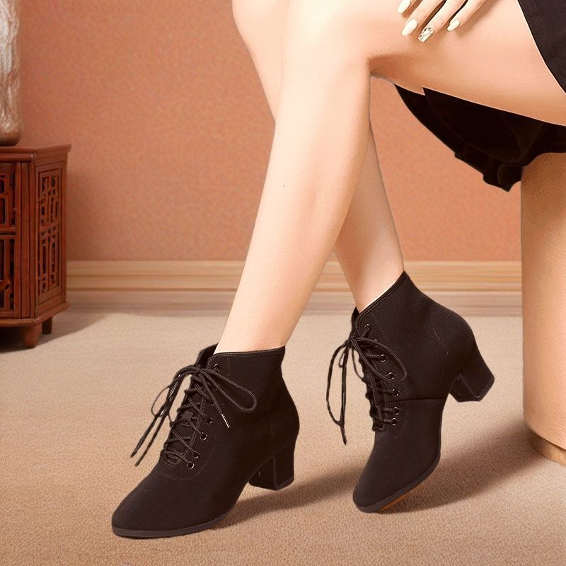 Ботинки с флисовой подкладкой для квадратного танца, современного танца, бального танца, морского танца, латинского танца, группового танца, танца Янко, женская мягкая подошва