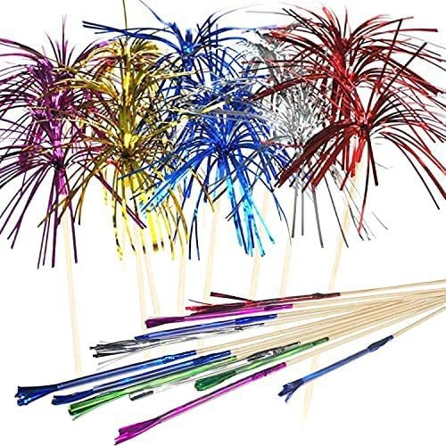 100 tassel fruit pick creative color wooden smoke pick cocktail toothpick cake baking decoration