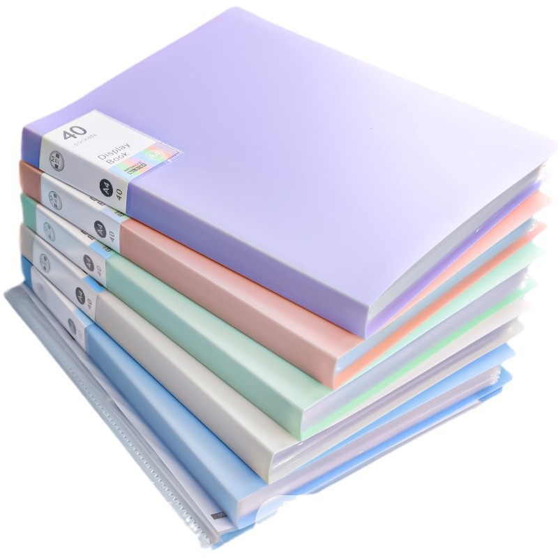 A4 Information Book Morandi Color Insert Folder Transparent and Clear Special Storage Book File Book Test Paper Collection Book