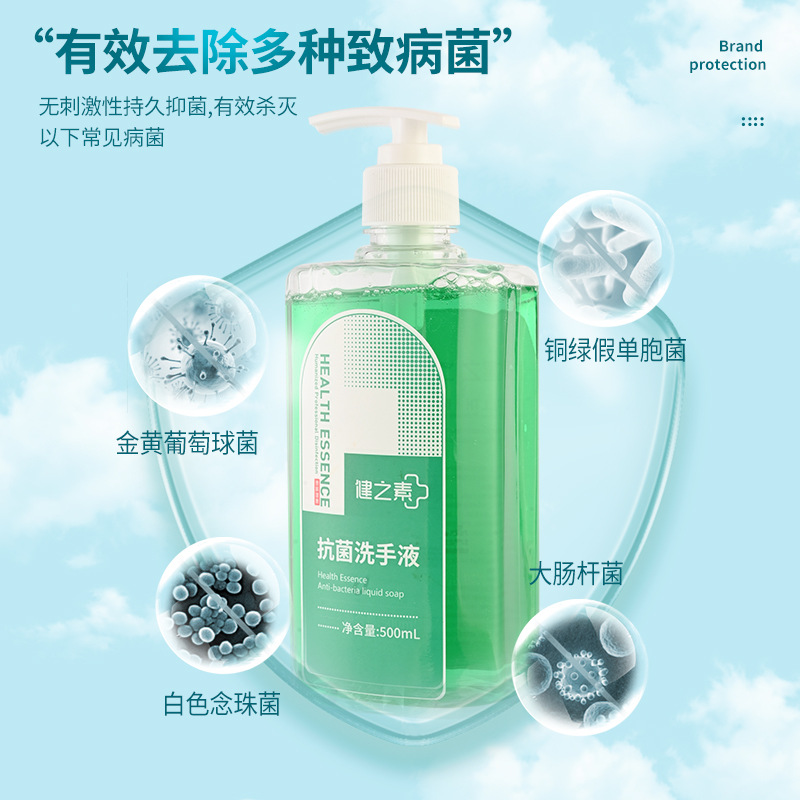 Jianzhisu Antibacterial Hand Sanitizer Hospital Household Disinfectant Kindergarten Children's Cleaning 500ml Apple Fragrance Type