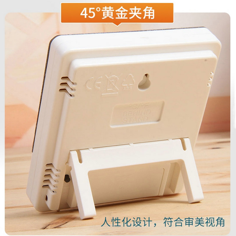 Htc-1 Household Digital Temperature and Humidity Meter Indoor Digital Display Temperature and Humidity Meter Large Screen Alarm Clock Temperature and Humidity Meter