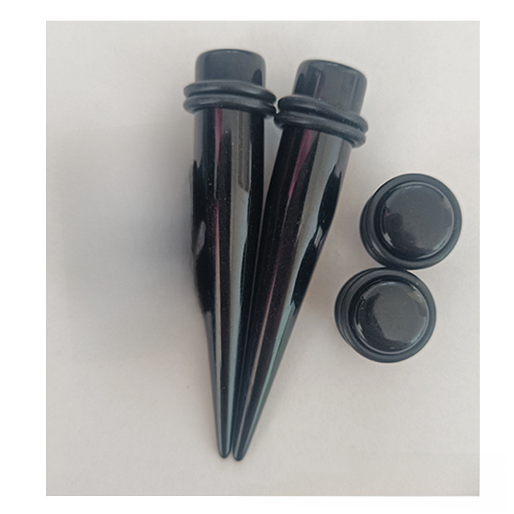 Wholesale 50 pieces a pack of ear expansion puncture jewelry suit acrylic pointed vertebral ear expander auricle 14g-00g