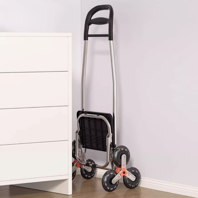 The old people buy food cart can climb the stairs three-wheel shopping cart supermarket vegetable market small pull cart folding hand pull cart