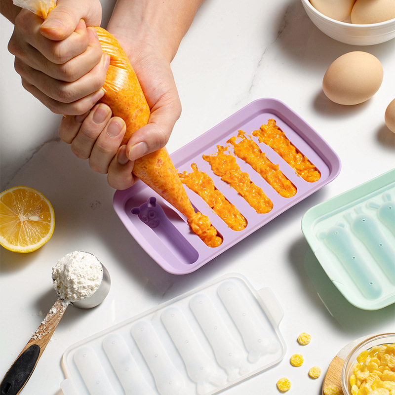 High Temperature Resistant Children's Silicone Sausage Mold Cooking Baby Food Supplemented Silicone Mold Household Homemade Baking Mold