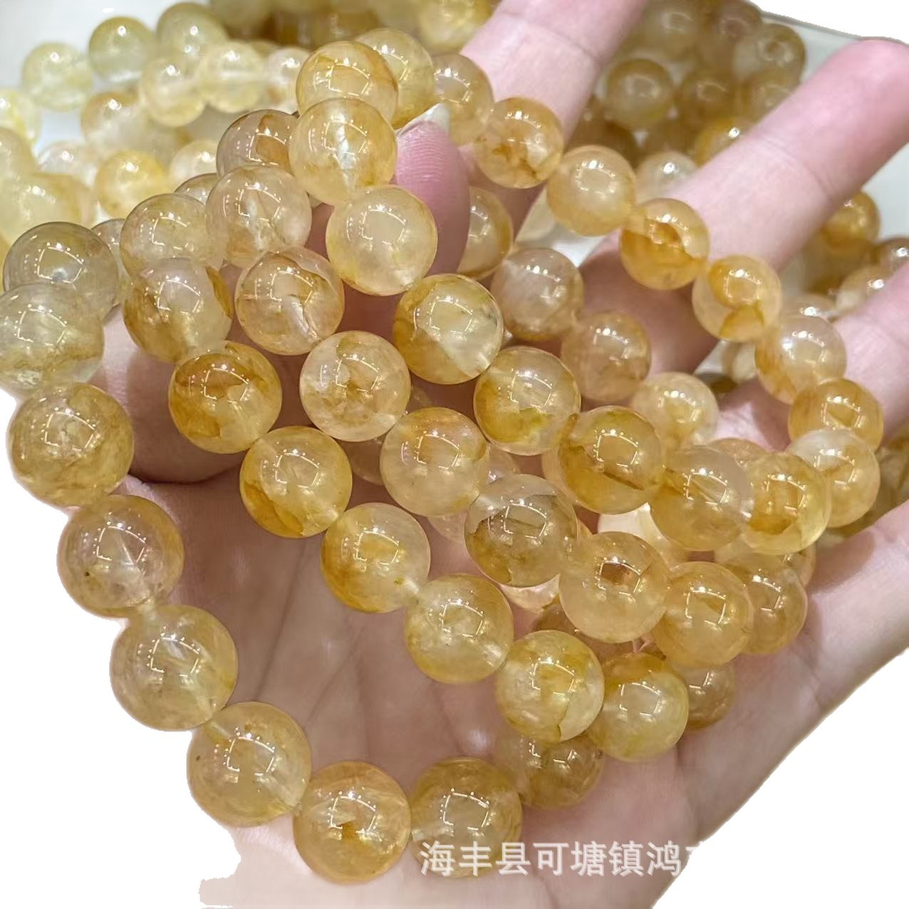 Natural Yellow Glue Flower Bracelet Crystal Clean and Transparent Bright Color Yellow Glue Flower Crystal Bracelet DIY Accessories Wholesale