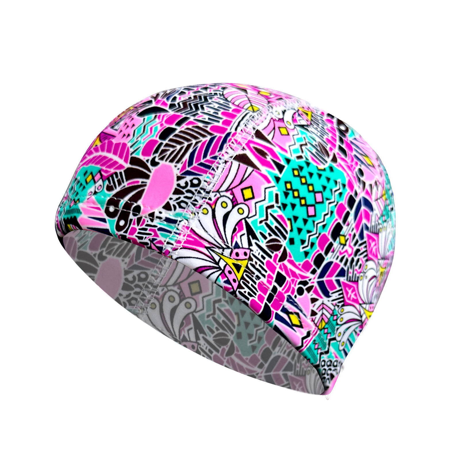 Factory direct polyester cloth swimming cap adult men's and women's solid color color non-dissection head breathable swimming cap wholesale