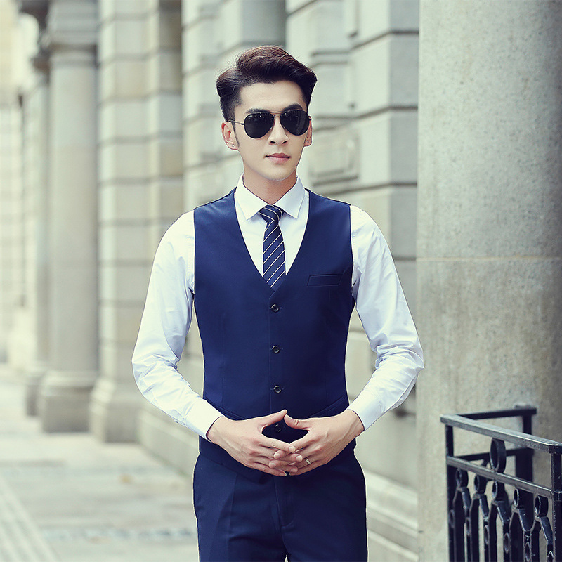 Men's waistcoat new slim Korean youth overalls suit waistcoat men's best man Men's vest a generation of hair