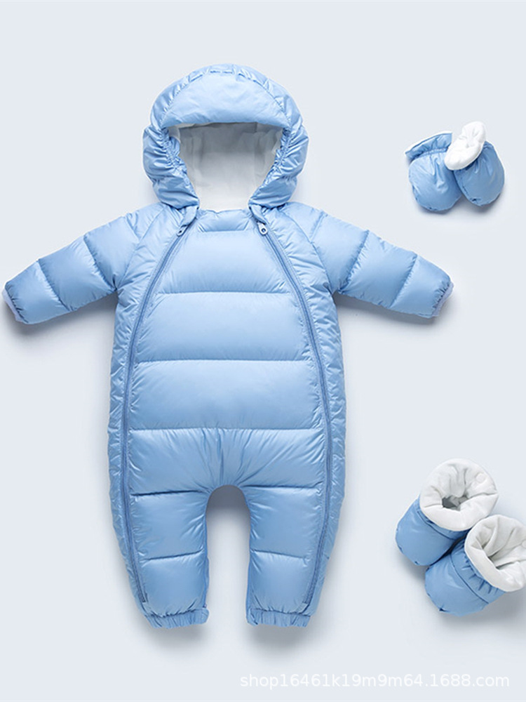 Baby down Jacket Jumpsuit, Baby Thickened Outing Clothes, Newborn Baby Clothes, Rompers, Jackets, Winter Clothes