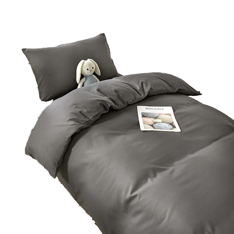 Student dormitory six-piece upper and lower bunk set a set of single bed supplies solid color quilt cover sanding three-piece set summer