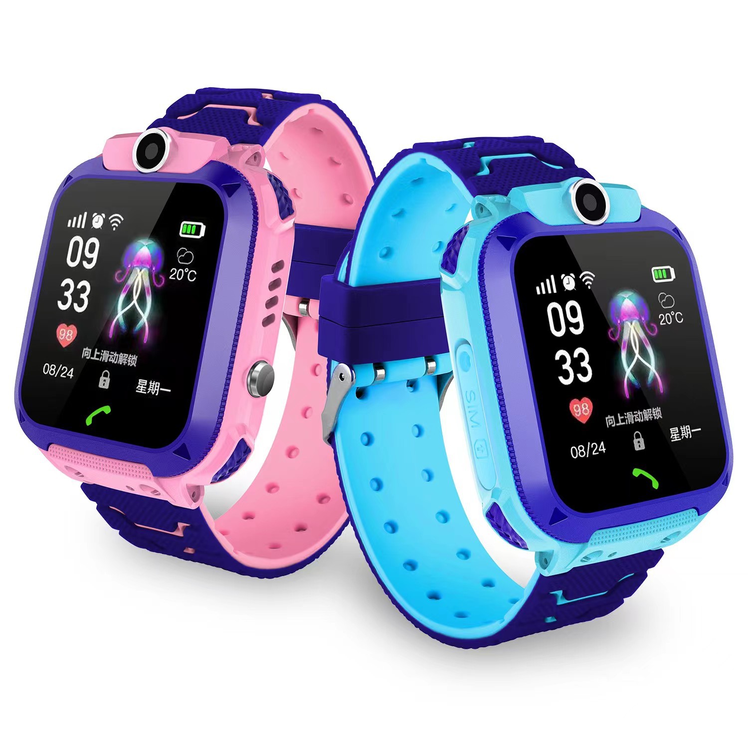 Factory Kidsren's Smart Watch Positioning Watch Cross-Border Phone Watch Can Insert Card Waterproof Kidsren's Phone Watch