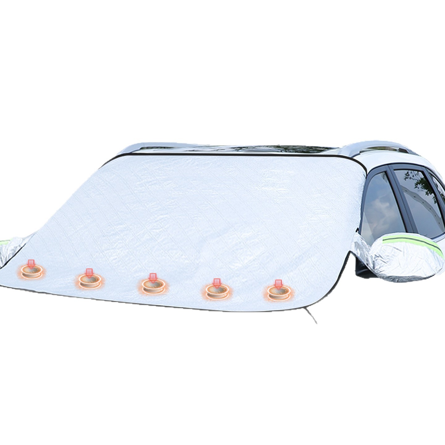 Car Snow Cover, Snow and Frost Protection Cover, Front Windshield Snow Cover, Sunshade, Thickeneded Magnet Half Cover Car Cover