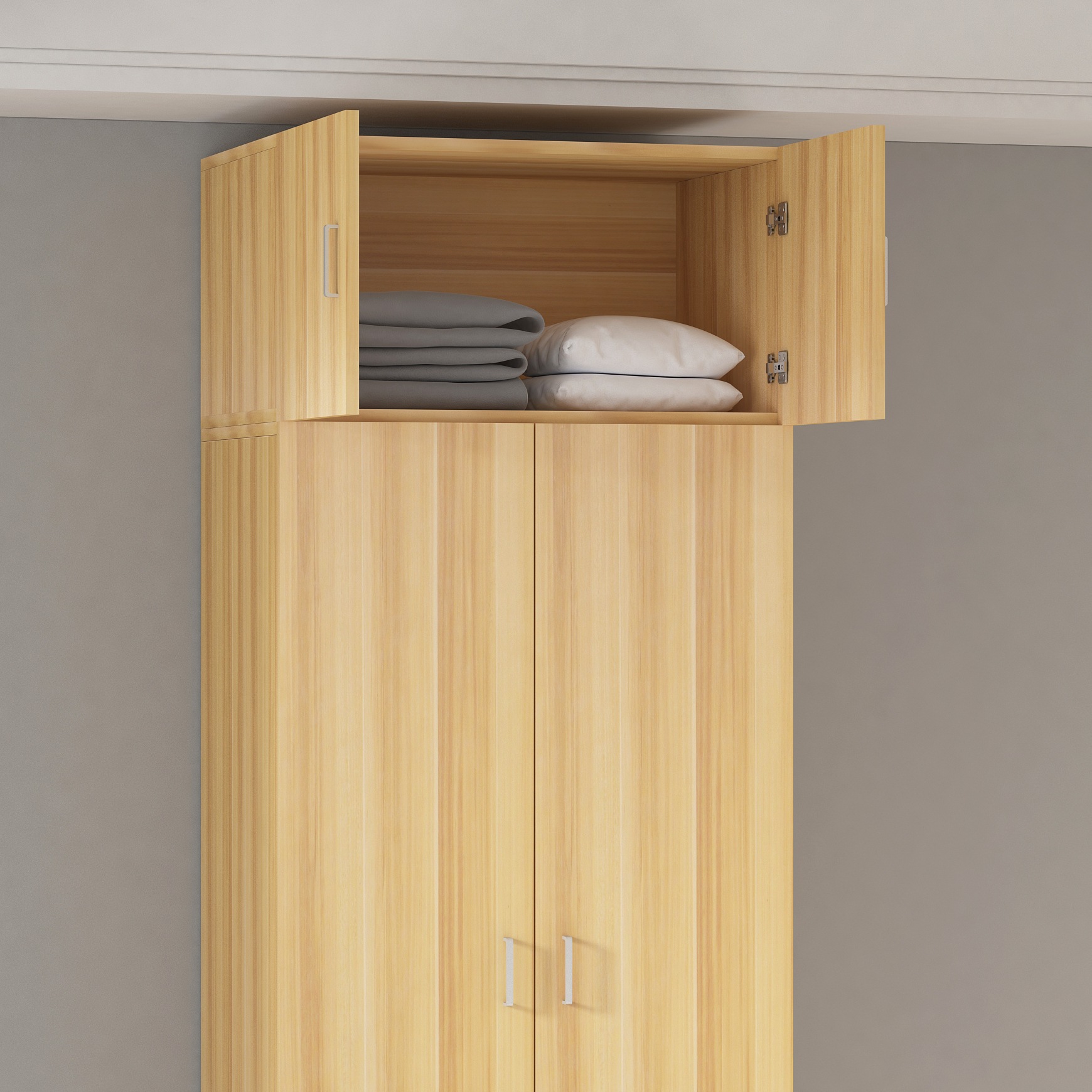 Customized Bedroom Large Wardrobe Top Cabinet Plus Height Single Sale Wall Cabinet Solid Wood Storage Cabinet Floor Cabinet Balcony