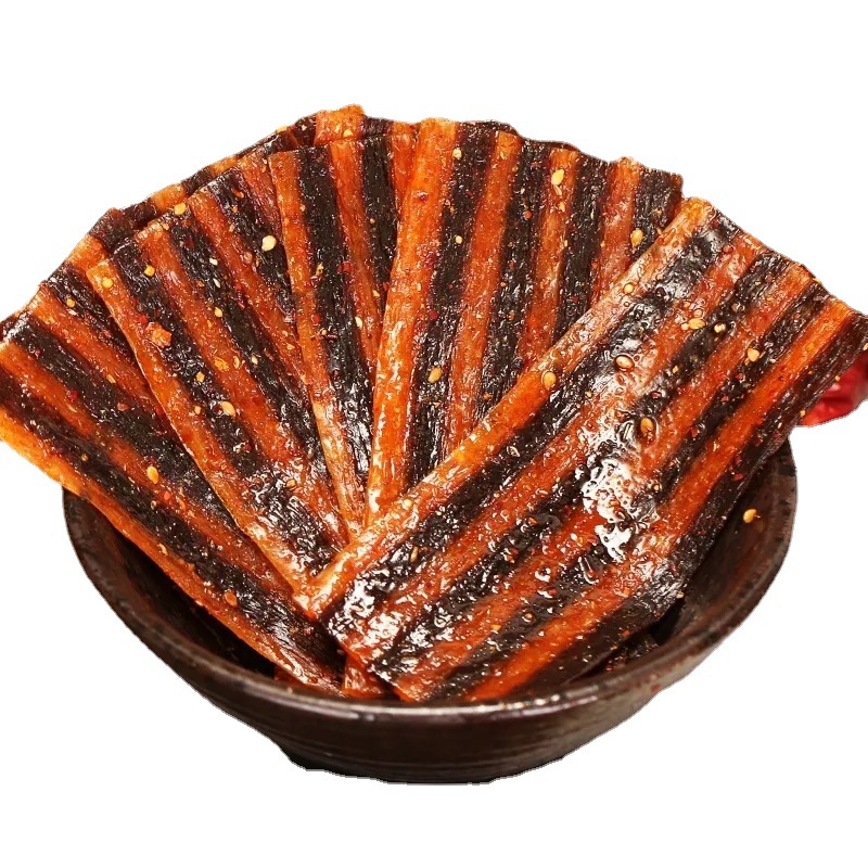 Zebra meat spicy strips wholesale in large quantities of childhood nostalgic spicy slices gluten spicy beans dried net red casual small packaging snacks