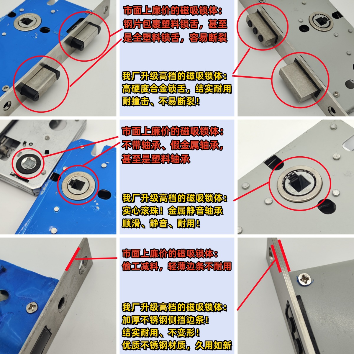 Black Indoor Solid Wood Door Lock Magnetic Silent Split Lock Bedroom Room Engineering Door Handle Lock Doorlock