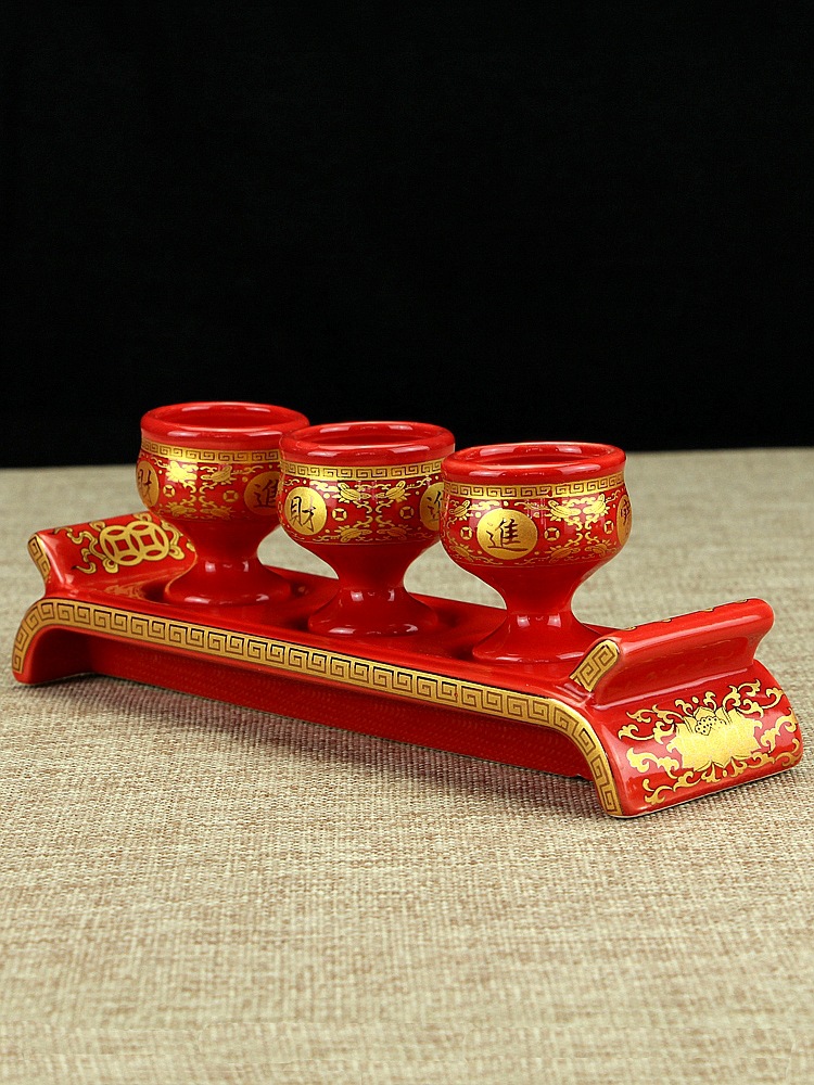 Ceramic Offering Cup, Fairy Wine Cup, God of Wealth Water Cup, Guanyin Lotus Water Supply Cup, God of Wealth Special Cup, Three Cups