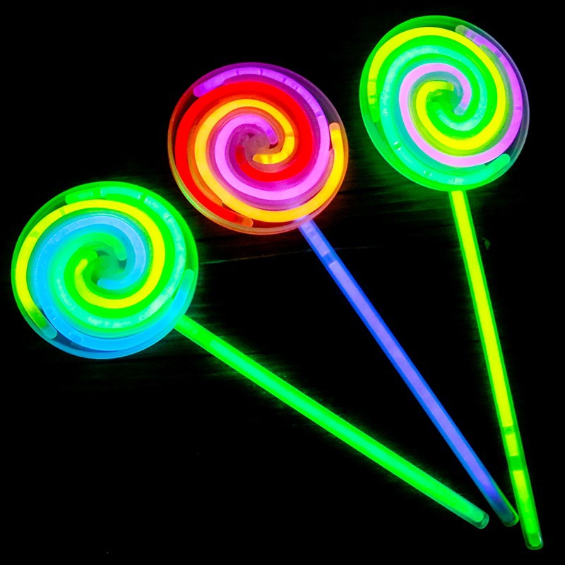 Fluorescent lollipop rotating windmill luminous toy luminous children's toy luminous stick hot cross-border hot sale
