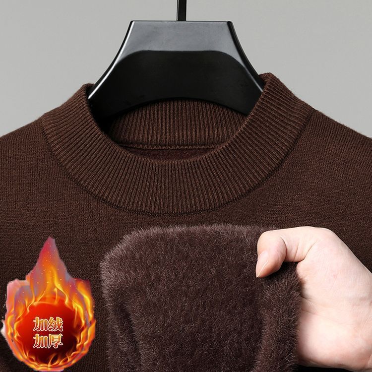 Yf2168 One-Piece Velvet Half Turtleneck Sweater for Middle-Aged and Elderly Men One-Piece Velvet Top Bottoming Shirt for Men Drop Shipping