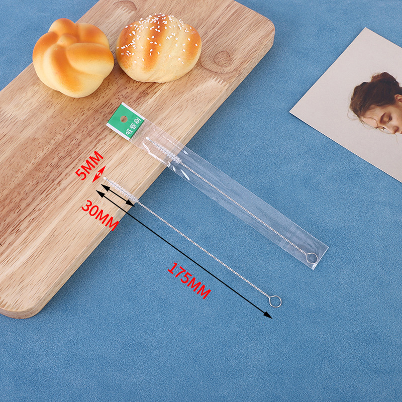 Щетка для трубочек 304 из нержавеющей стали, нейлоновая щетка, силиконовая щетка для крышек детских бутылок, оптовая продажа