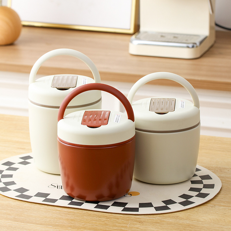 304 Stainless Steel Insulated Lunch Box Office Worker Lunch Box Portable Extra Long Insulated 12-Hour Insulated Bucket with Soup Bowl