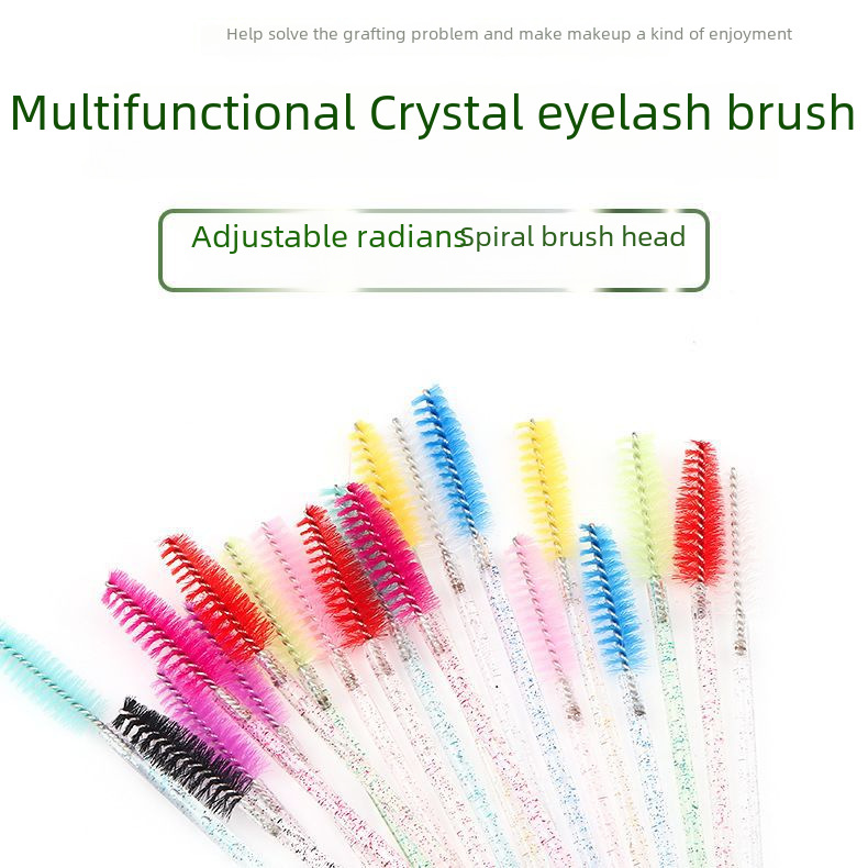 Grafting Eyelash Makeup Tool Disposable Color Crystal Rod Eyelash Brush Spiral Eyebrow Small Brush Manufacturers Batch