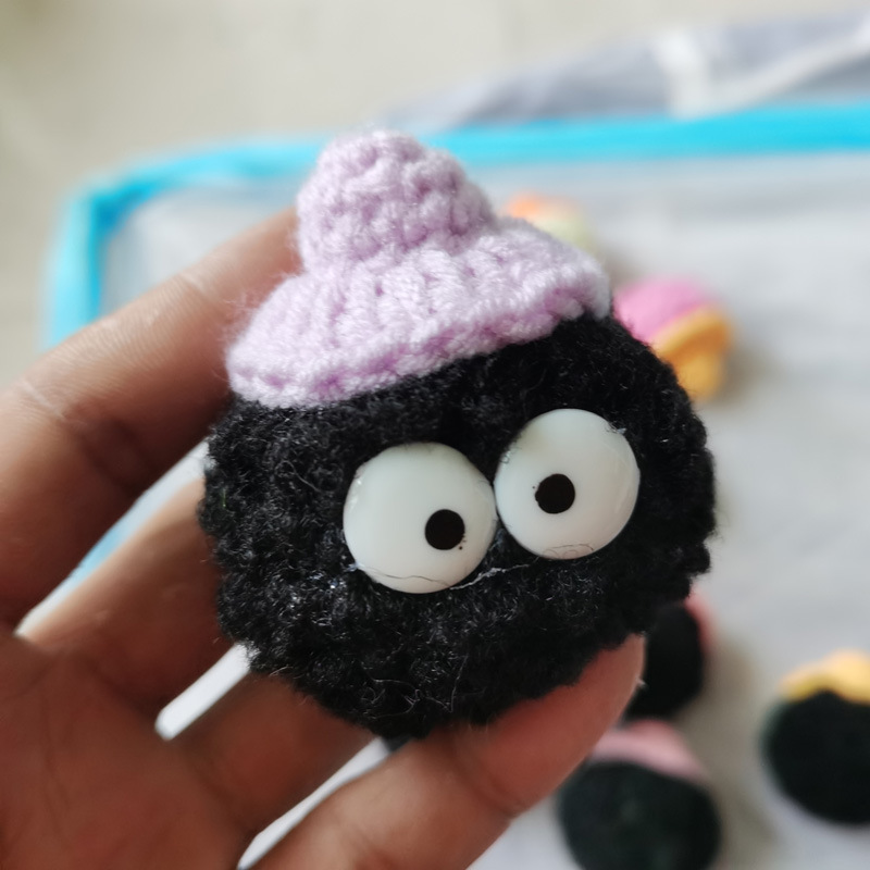 Halloween Cloak Pendant Decoration Coal Ball Pumpkin Shape Hair Ball Pendant Funny Brooch Pendant