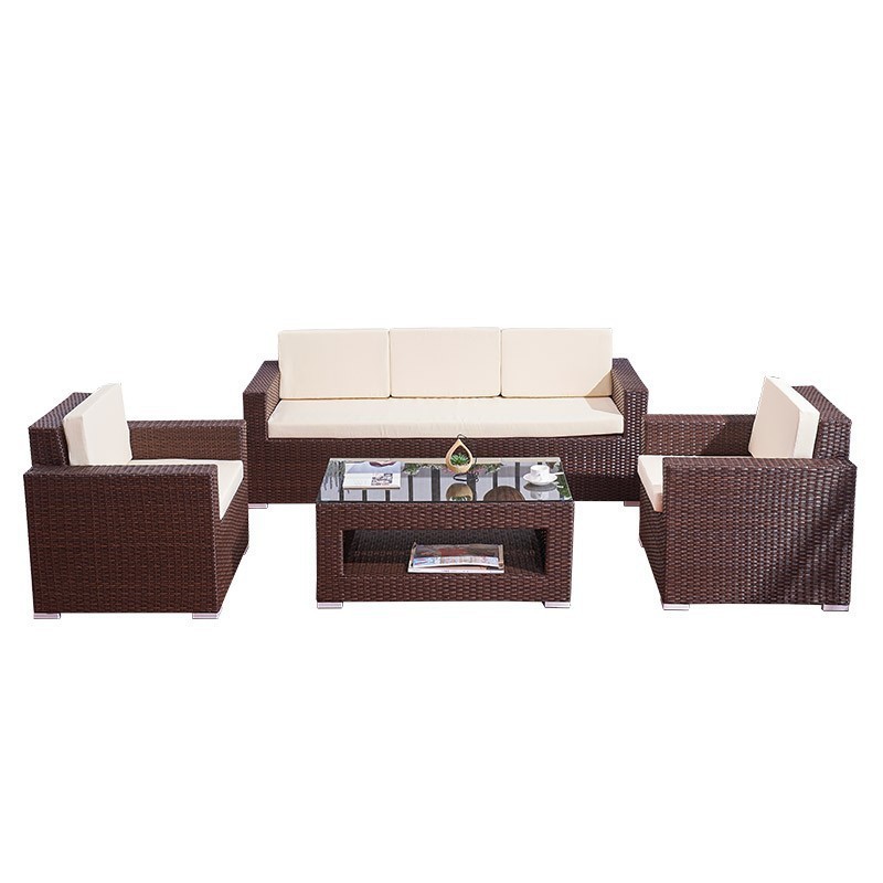Wholesale outdoor furniture rattan sofa Nordic rattan sofa balcony rattan sofa chair outdoor three-piece combination