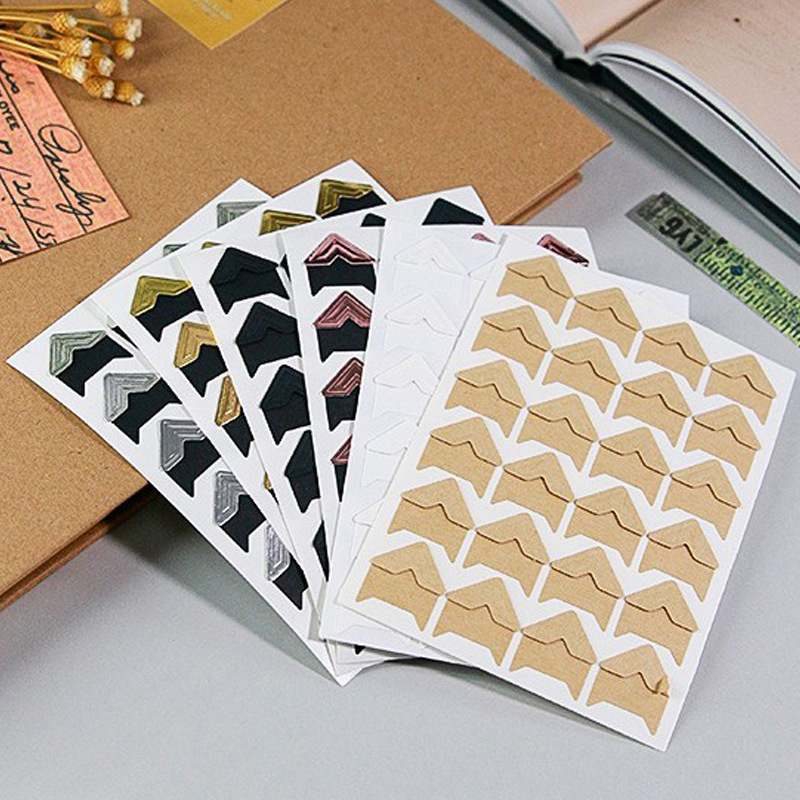 Amazon cross-border dedicated retro photo corner stickers DIY album handmade photo corner stickers Factory Direct