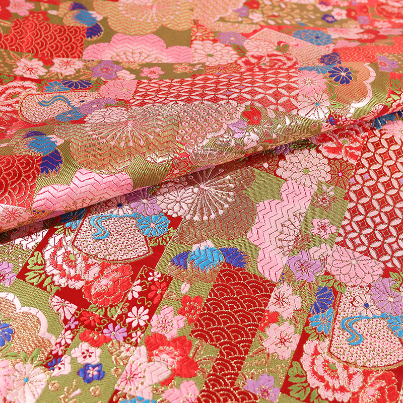 75cm Japanese Flower Brocade Chinese Style Dress Tang Dress Cheongsam Bridal Dress Satin Fabric Factory