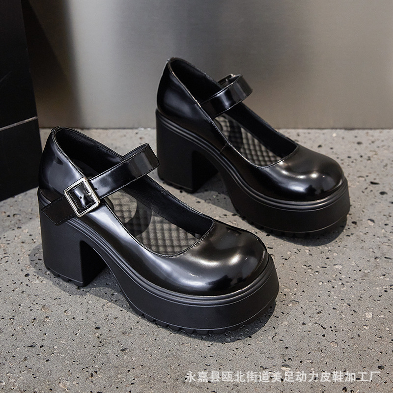 Beautiful Foot Power Thick Heel Thick Sole Mary Jane Shoes for Women 2025 New Waterproof Platform Super High Heel Small Jk Pumps