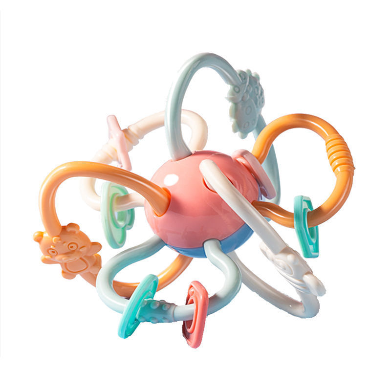 Baby Toy Can Bite and Boil, Educational Early Education, Newborn Baby Grasping Training, 3 Months and 6 Manhattan Hand Grasping Ball