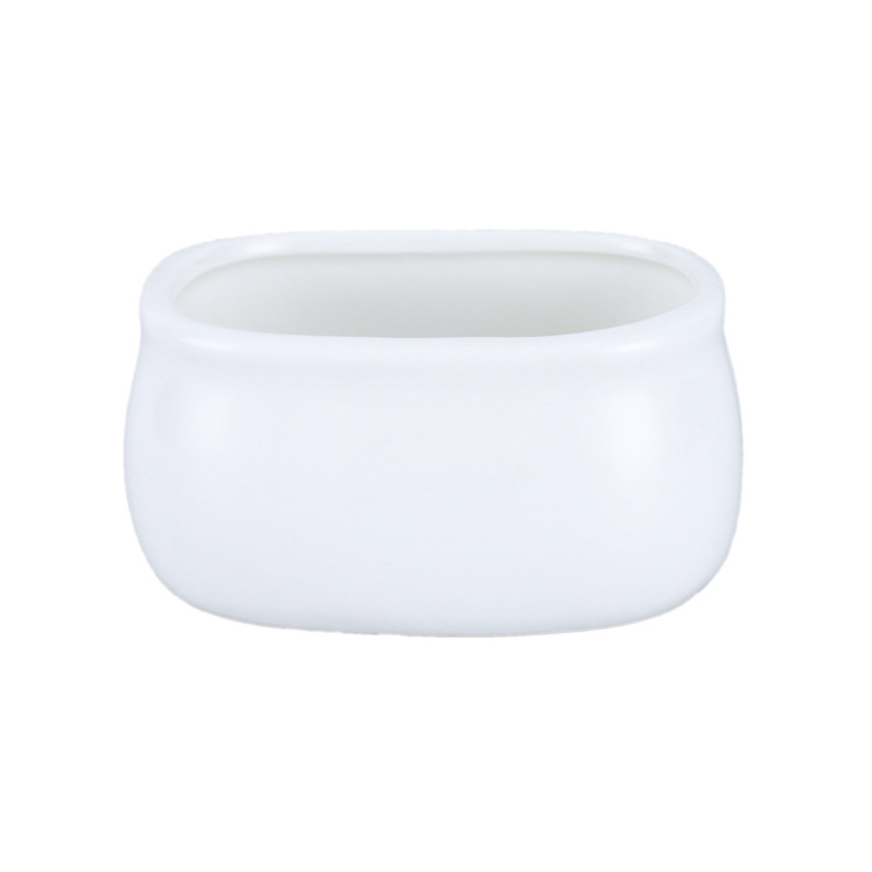 In stock hotel restaurant dedicated pure white ceramic coffee sugar jar Milk Cup sugar jar tea bag box seasoning jar denier-shaped Sugar Bowl