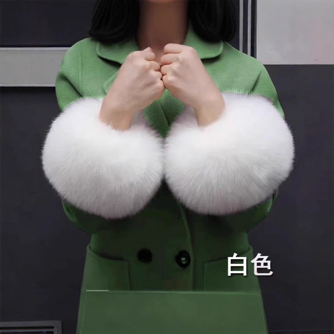 Новые зимние модные манжеты из лисьего меха, меховые браслеты, женские рукавички для рук, защитные аксессуары для одежды
