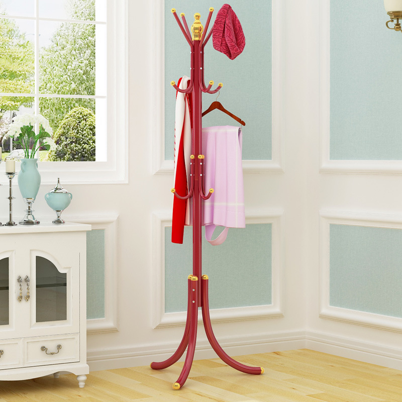 Household Iron Multi-functional Coat Rack Color Fashion Hanger Creative Clothes Rack Floor Bedroom Household Simple