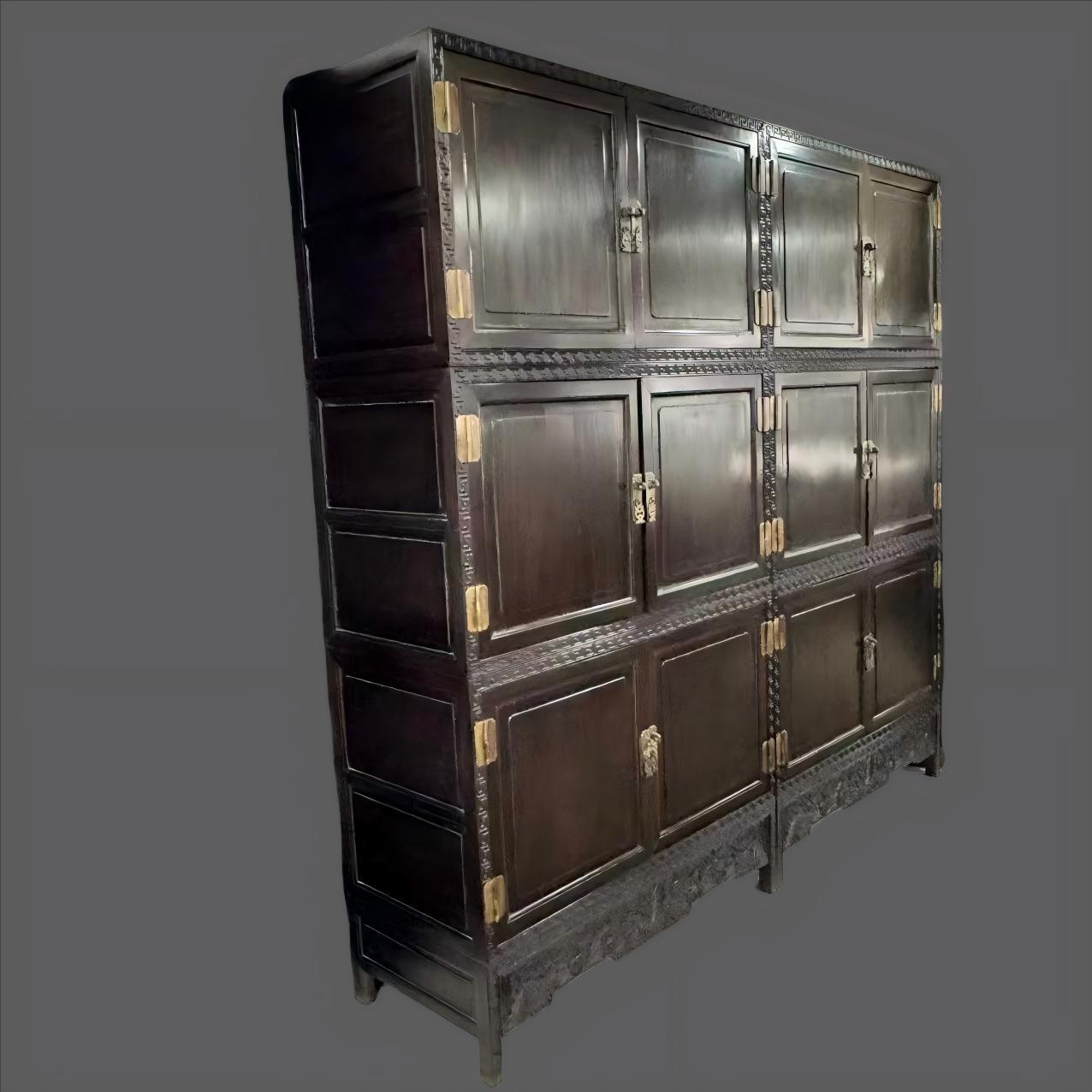 Pair of J12 Clear Rosewood Pattern Top Box Cabinets (110*45*189.5)