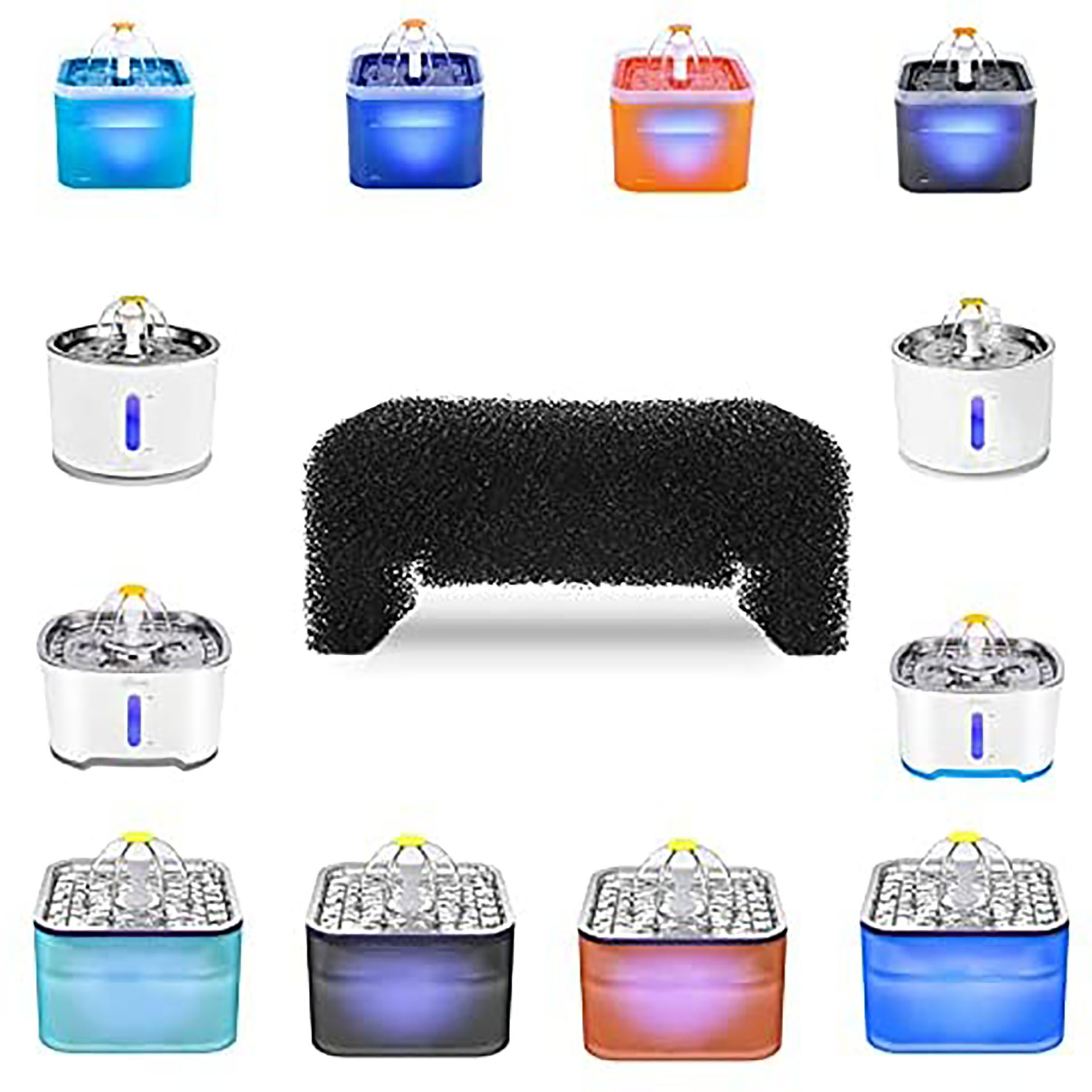 Pet water dispenser filter sponge U-shaped black filter Amazon cross-border explosions small flower accessories filter Cotton